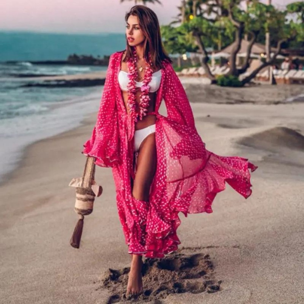Beach Cover-ups|Beach Women Sexy Elegant Long Sleeve| Summer2025|One Size